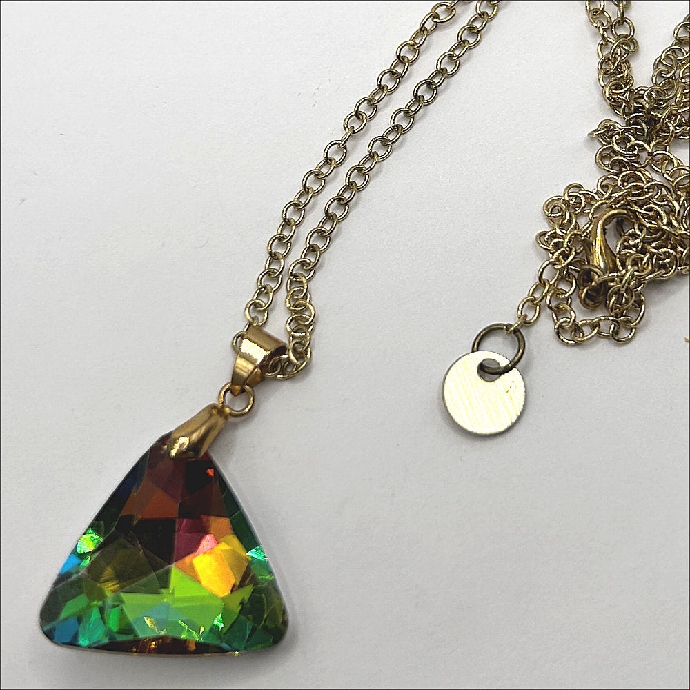 Multicolor Triangle Pendant Necklace