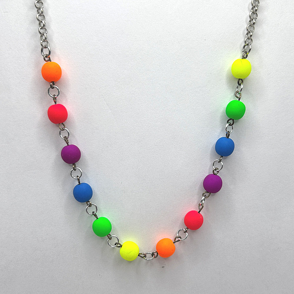 Neon Rainbow Balls Necklace