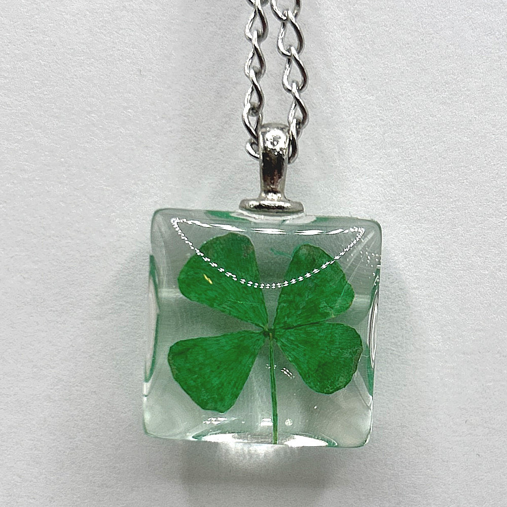 Glass Pressed Clover Pendant