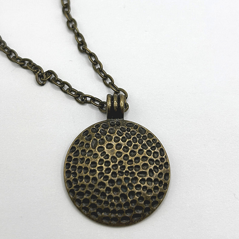 Hammered Bronze Disc Pendant