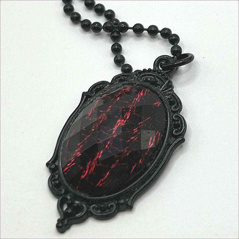 Red Oval Pendant Necklace