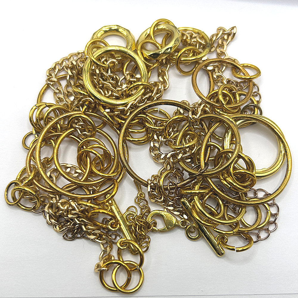 Multi-Strand, Multi-Rings Golden Necklace