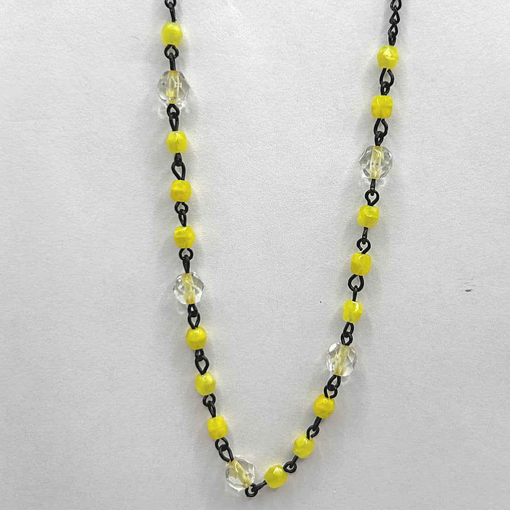 Black Necklace with Yellow Details