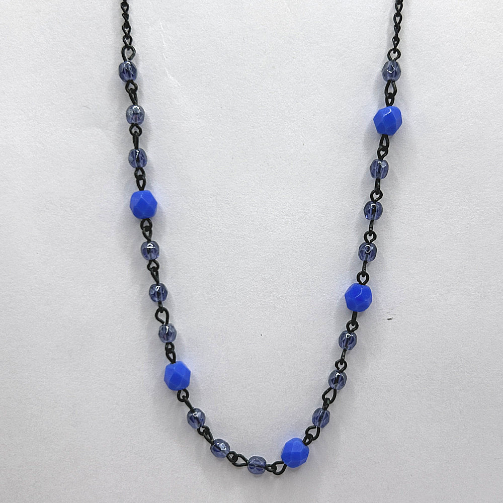 Black Necklace with Blue Details