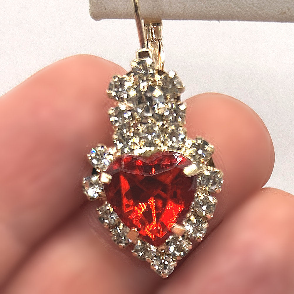 Red Sparkly Heart Jewelry Set