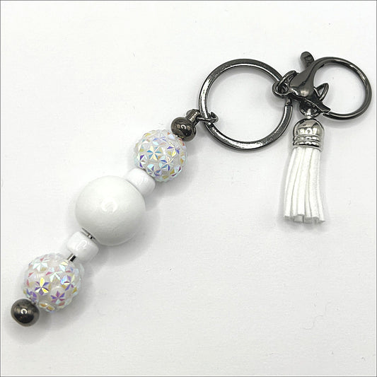 Sparkly White Keyring
