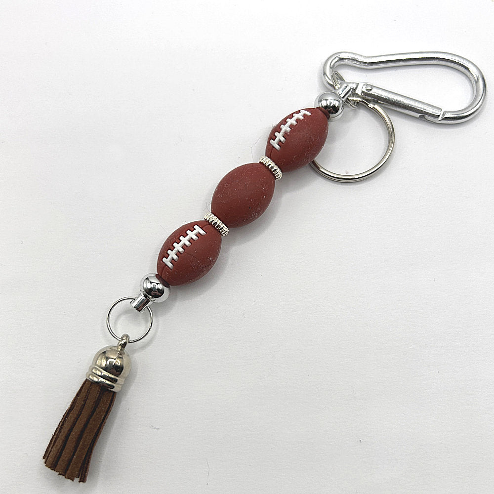 Silicone Triple Footballs Keyring