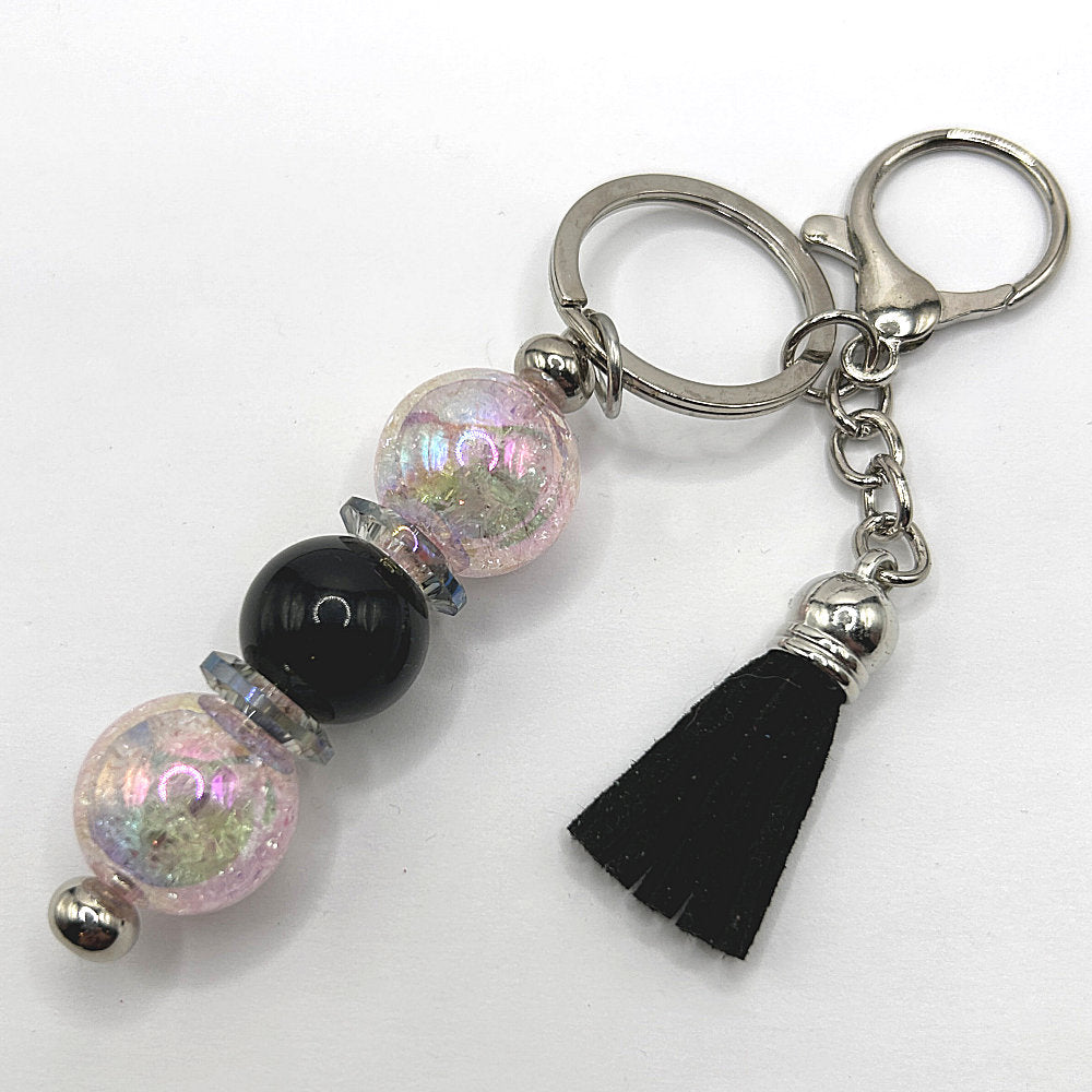 Iridescent and Black Keyring