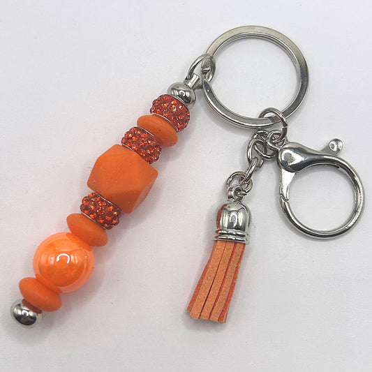 Orange Sparkles with Silicone Keyring