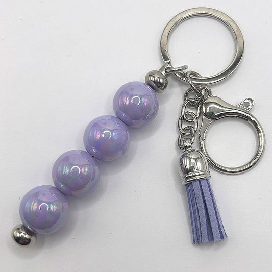 Iridescent Purple Balls Keyring