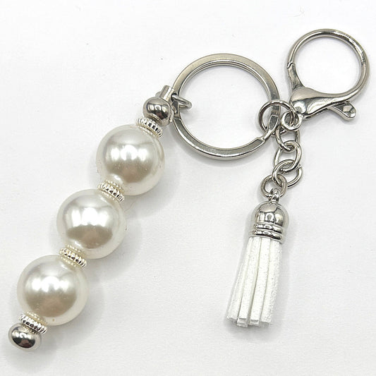 Large Faux Pearls Keyring