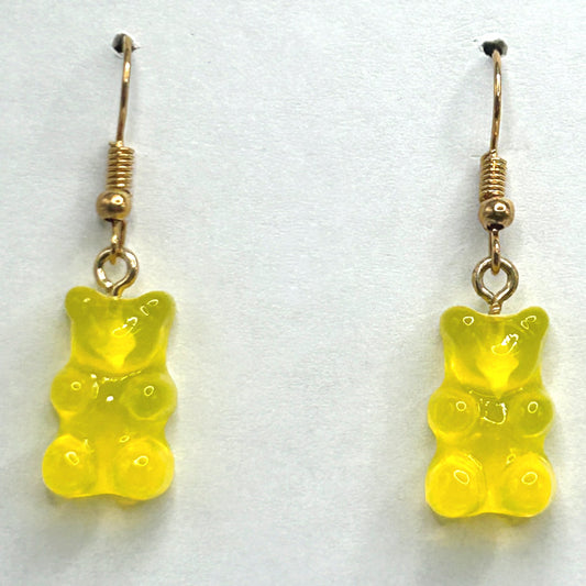 Bright Yellow Gummy Bear Earrings