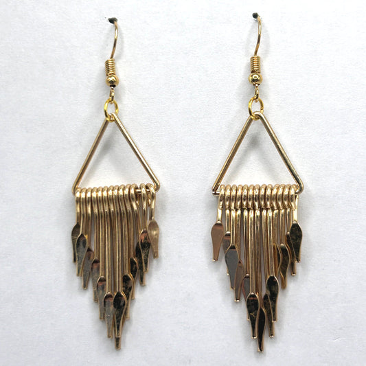 Golden Dangle Fan Earrings (Heavy)