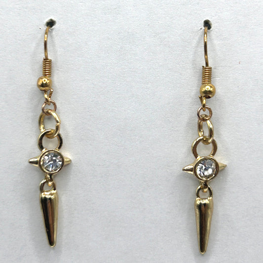 Golden Dagger Sparkle Earrings