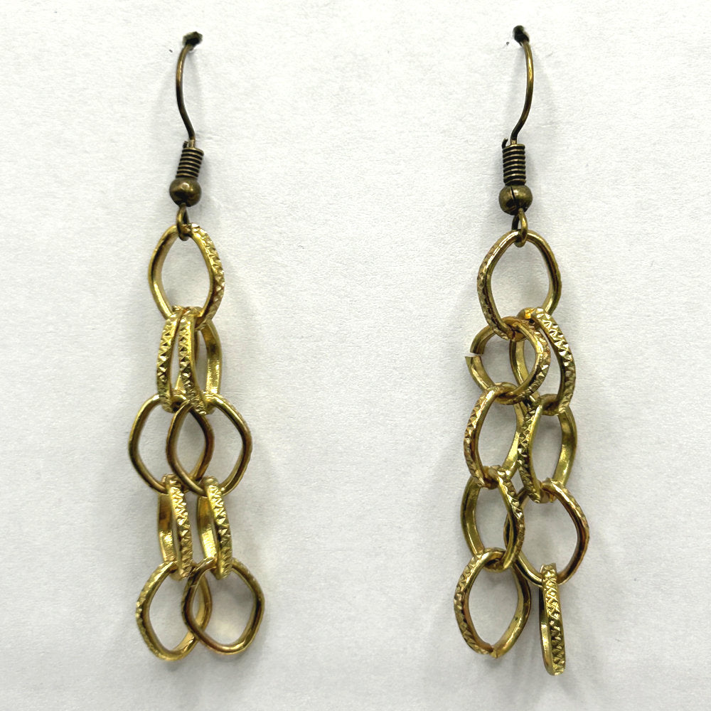 Brass Chain Dangle Earrings