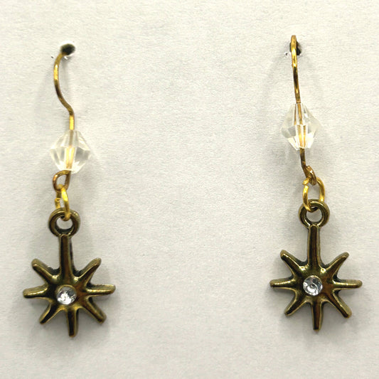 Brass Star Sparkle Earrings