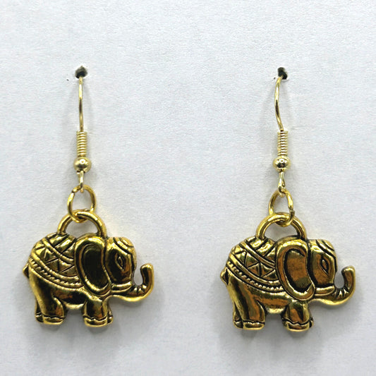 Golden Elephant Earrings (Heavy)