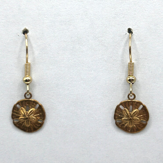 Brass Sand Dollar Earrings