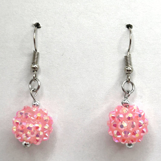 Pink Disco Ball Earrings