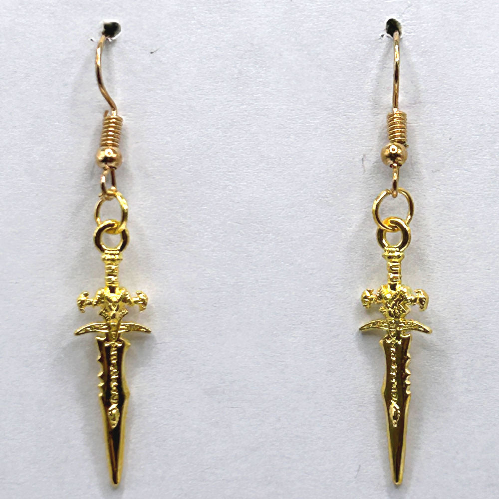 Bright Gold Dagger Earrings