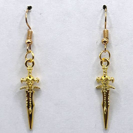 Bright Gold Dagger Earrings