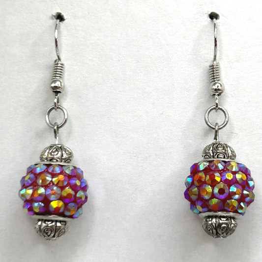 Red Disco Ball Earrings