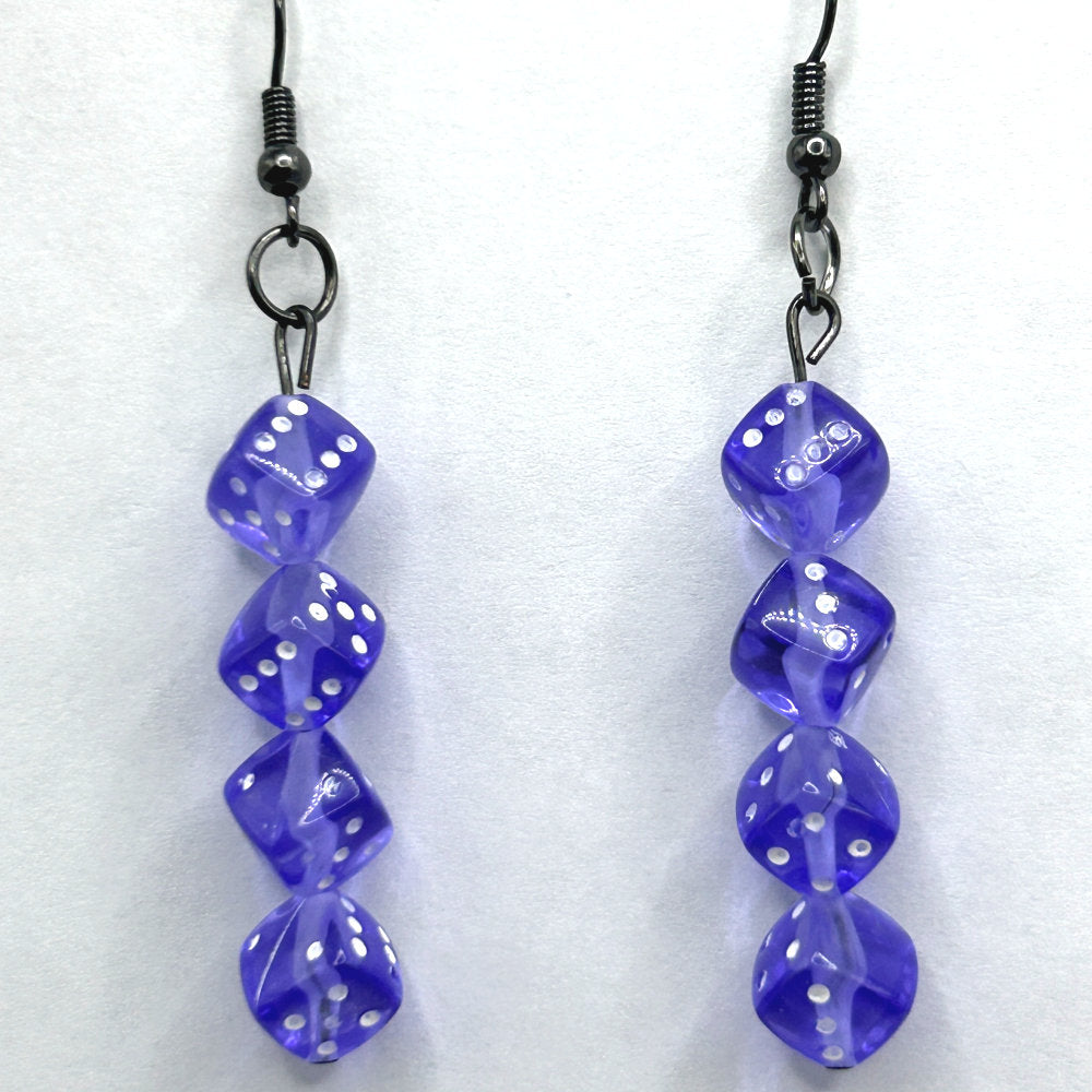 Violet Quad Dice Earrings