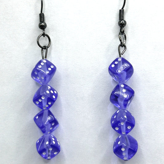 Violet Quad Dice Earrings