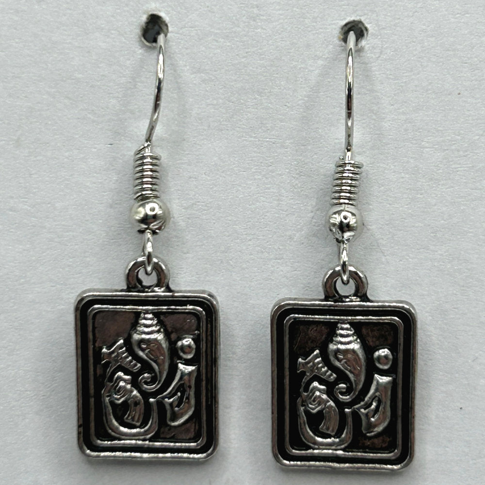 Rectangular Ganesha Earrings