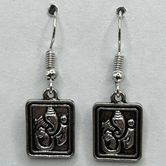 Rectangular Ganesha Earrings