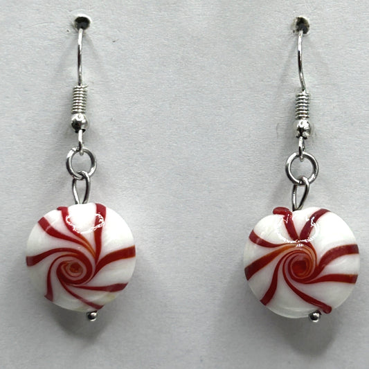 Swirly Peppermint Earrings (Heavy)