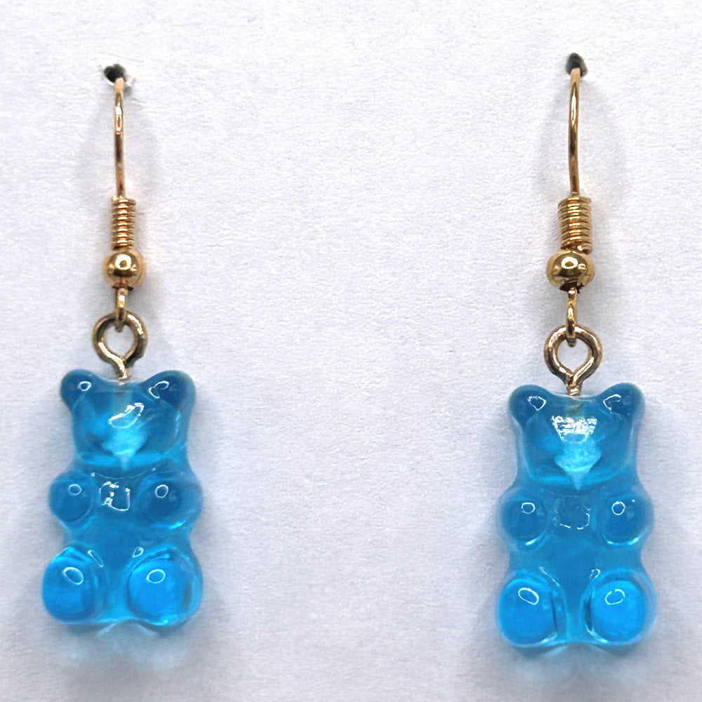 Bright Blue Gummy Bear Earrings