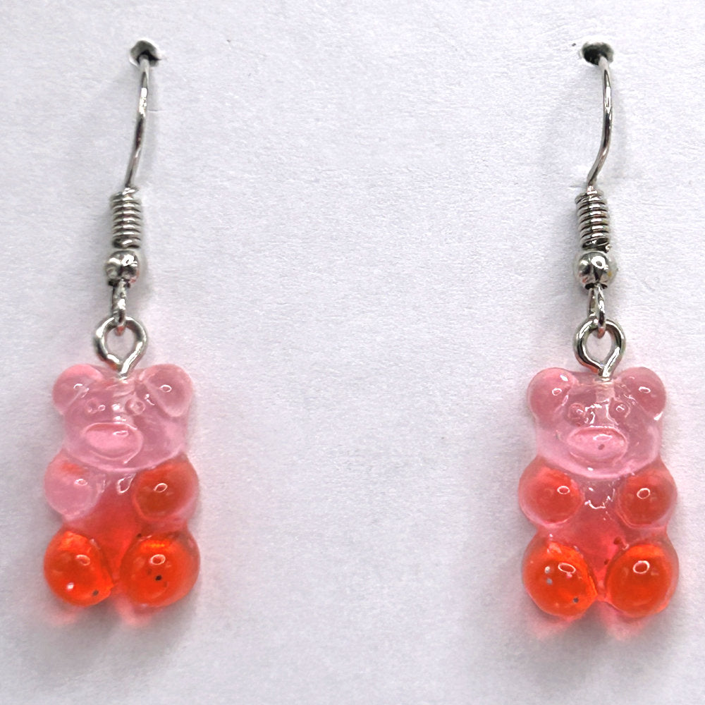 Pink and Orange Gummy Bear Earrings