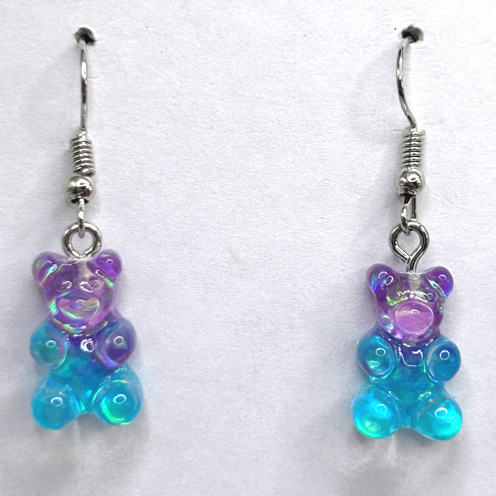 Light Blue and Lilac Gummy Bear Earrings
