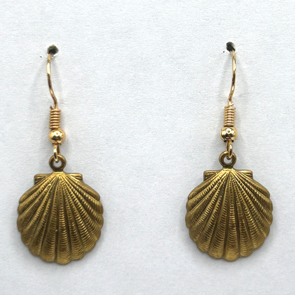 Brass Seashell Earrings