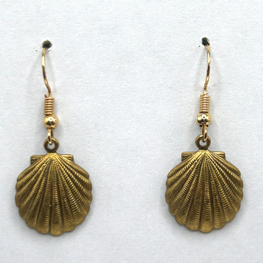 Brass Seashell Earrings