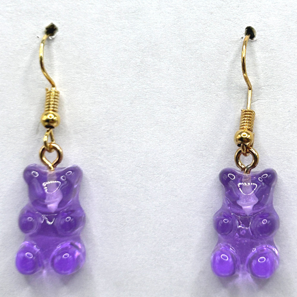 Purely Purple Gummy Bear Earrings
