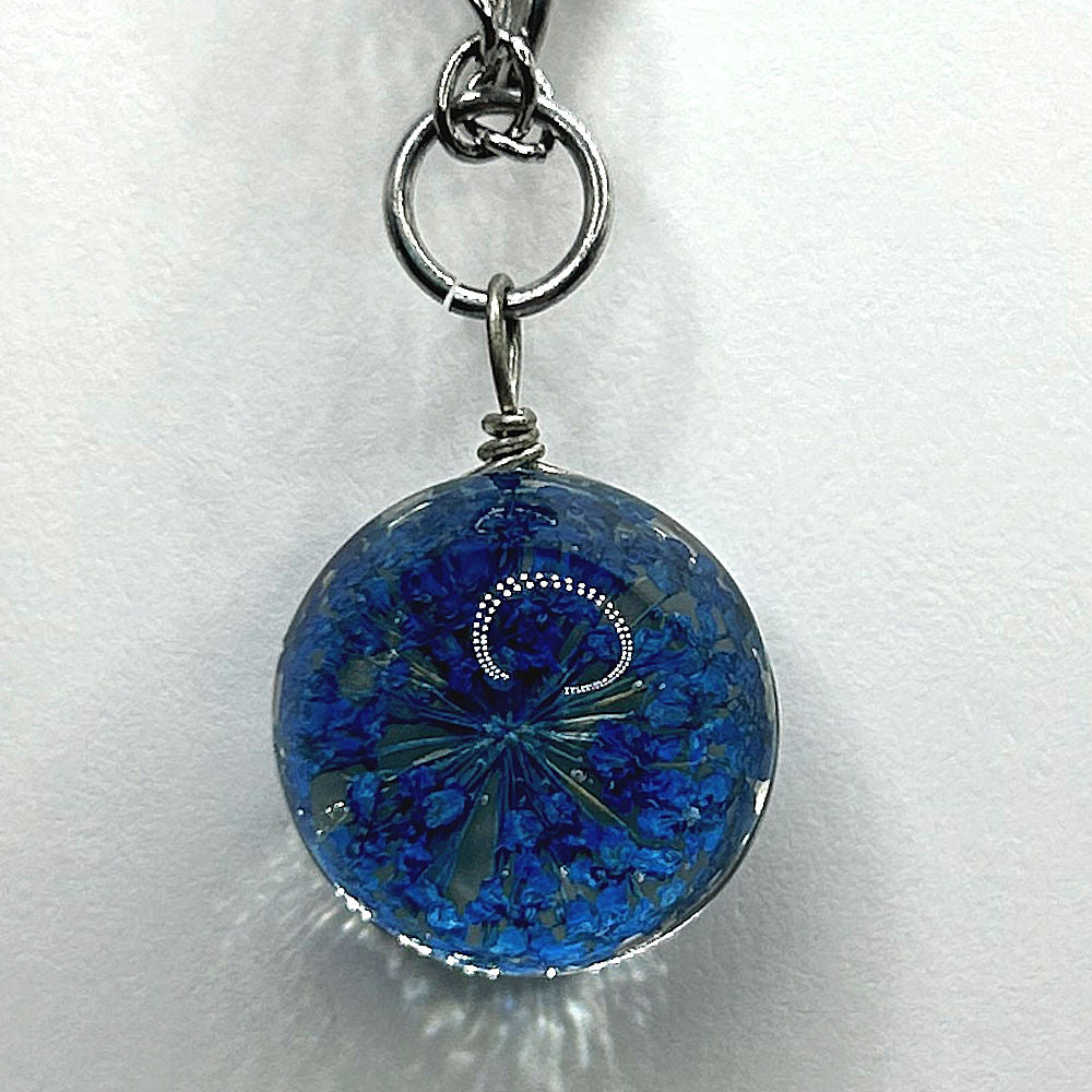 Flower Wisp Embedded Glass Pendant