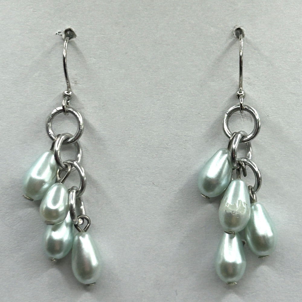 Light Blue Pearl Teardrop Earrings