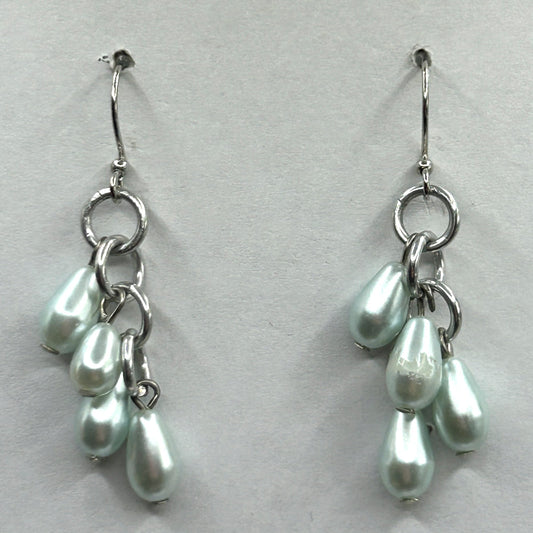 Light Blue Pearl Teardrop Earrings