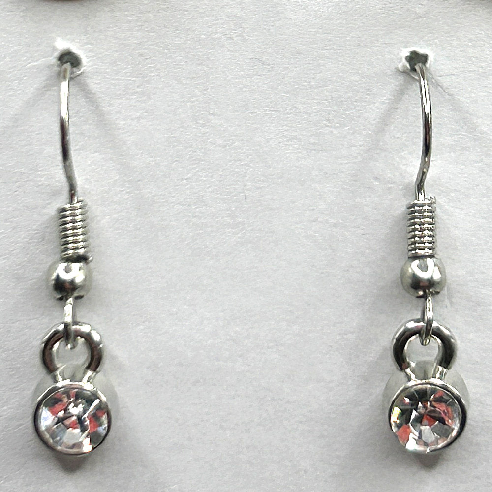Tiny Rhinestone Drop Earrings