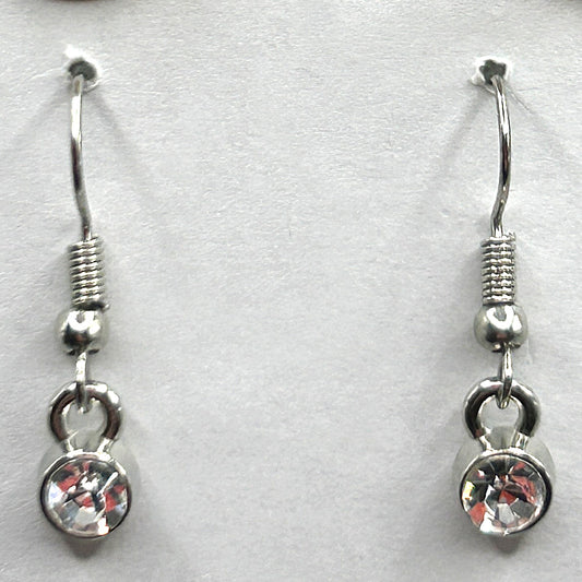 Tiny Rhinestone Drop Earrings