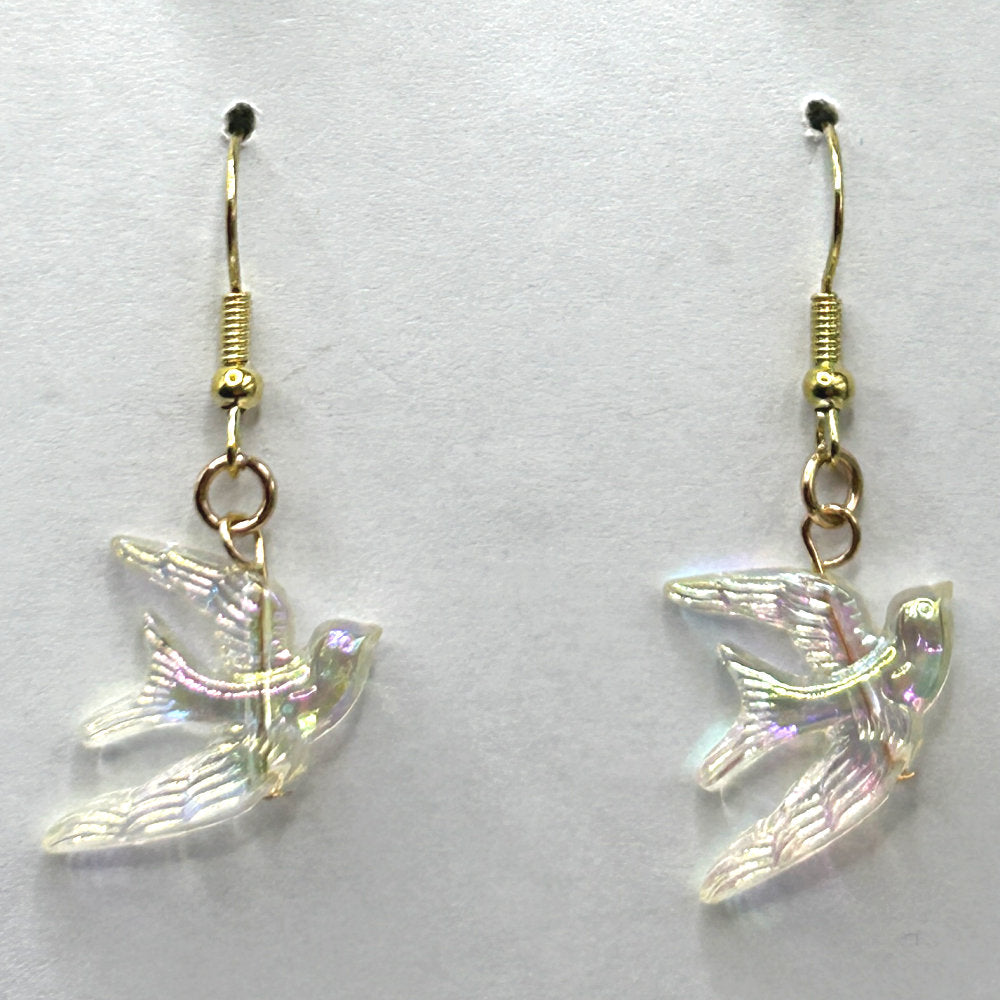 Iridescent Bird Earrings