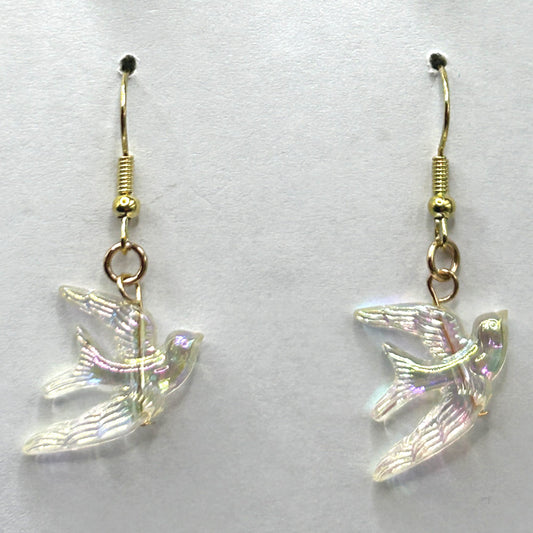 Iridescent Bird Earrings