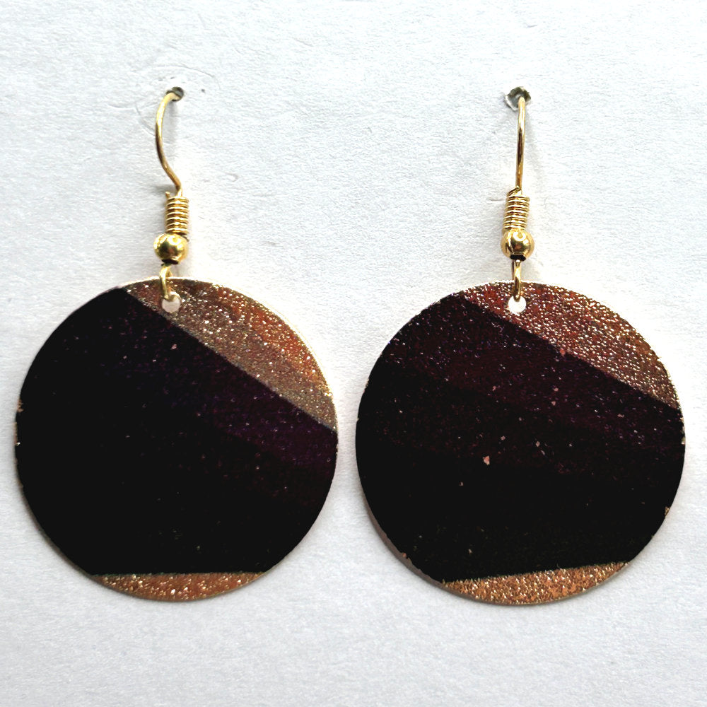 Textured Metal Disc Earrings