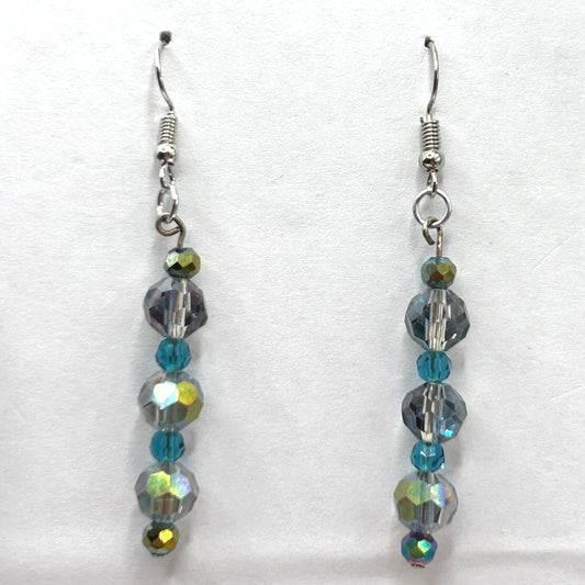 Smoke and Blue Dangle Earrings