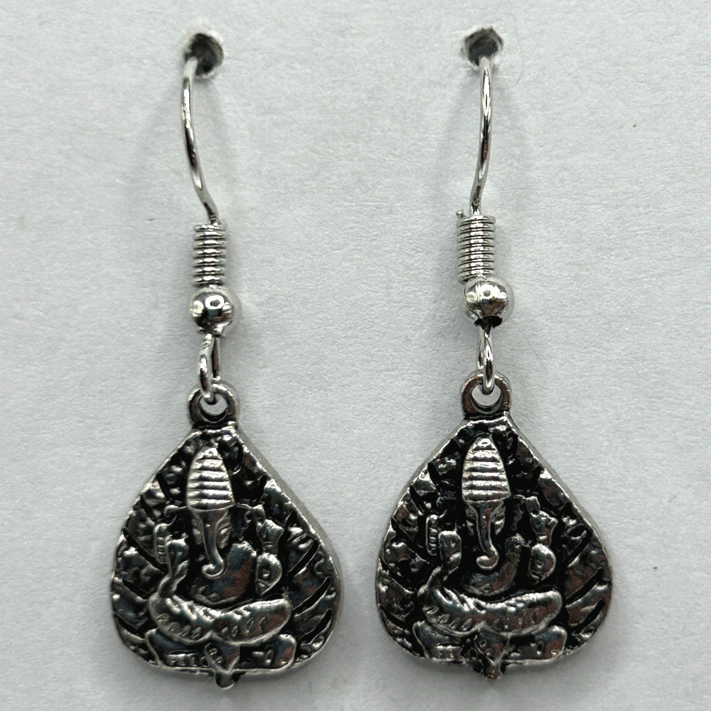 Triangular Ganesha Charm Earrings