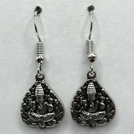 Triangular Ganesha Charm Earrings