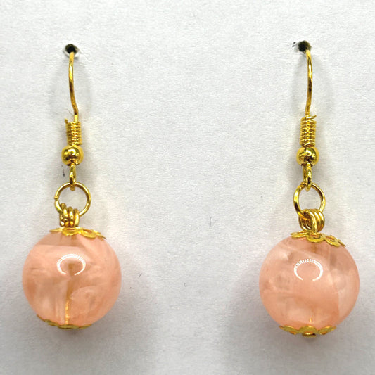 Peach Ball Earrings