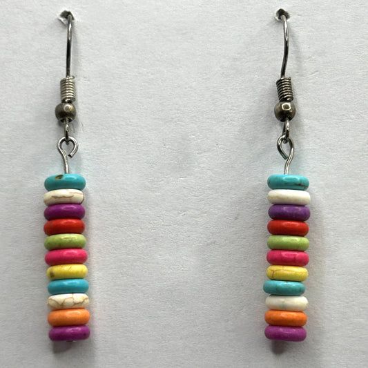Stacked Resin Multicolor Disc Earrings